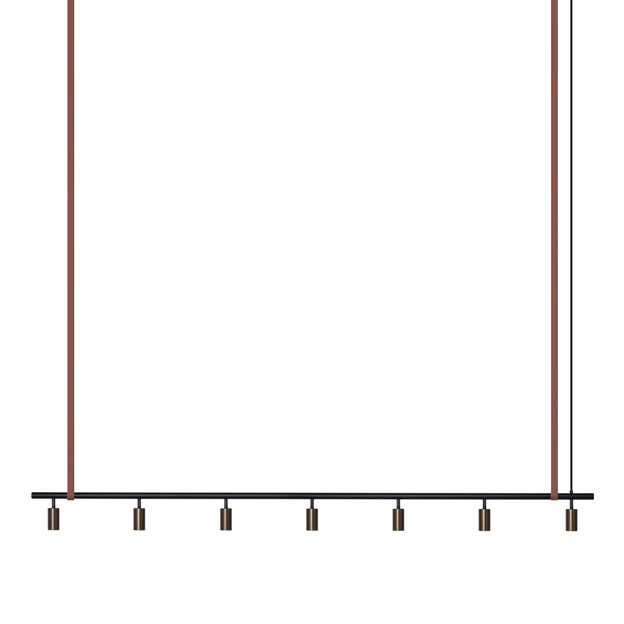 Long John Model 7 Pendant Lamp - Black/Bronze/Brown Leather-1