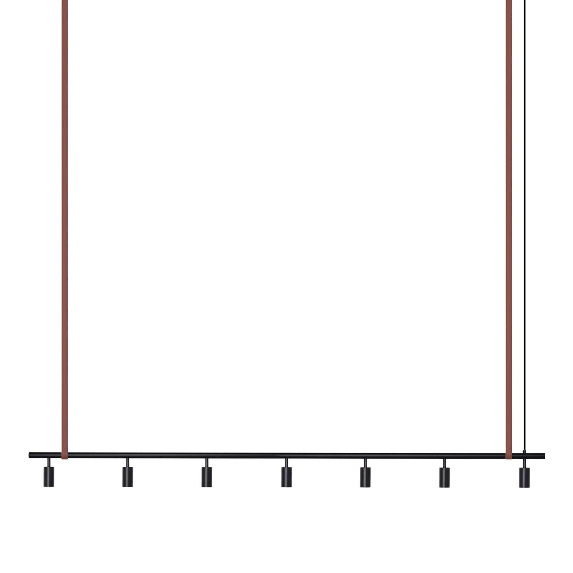 Long John Model 7 Pendant Lamp - Black/Brown Leather-1