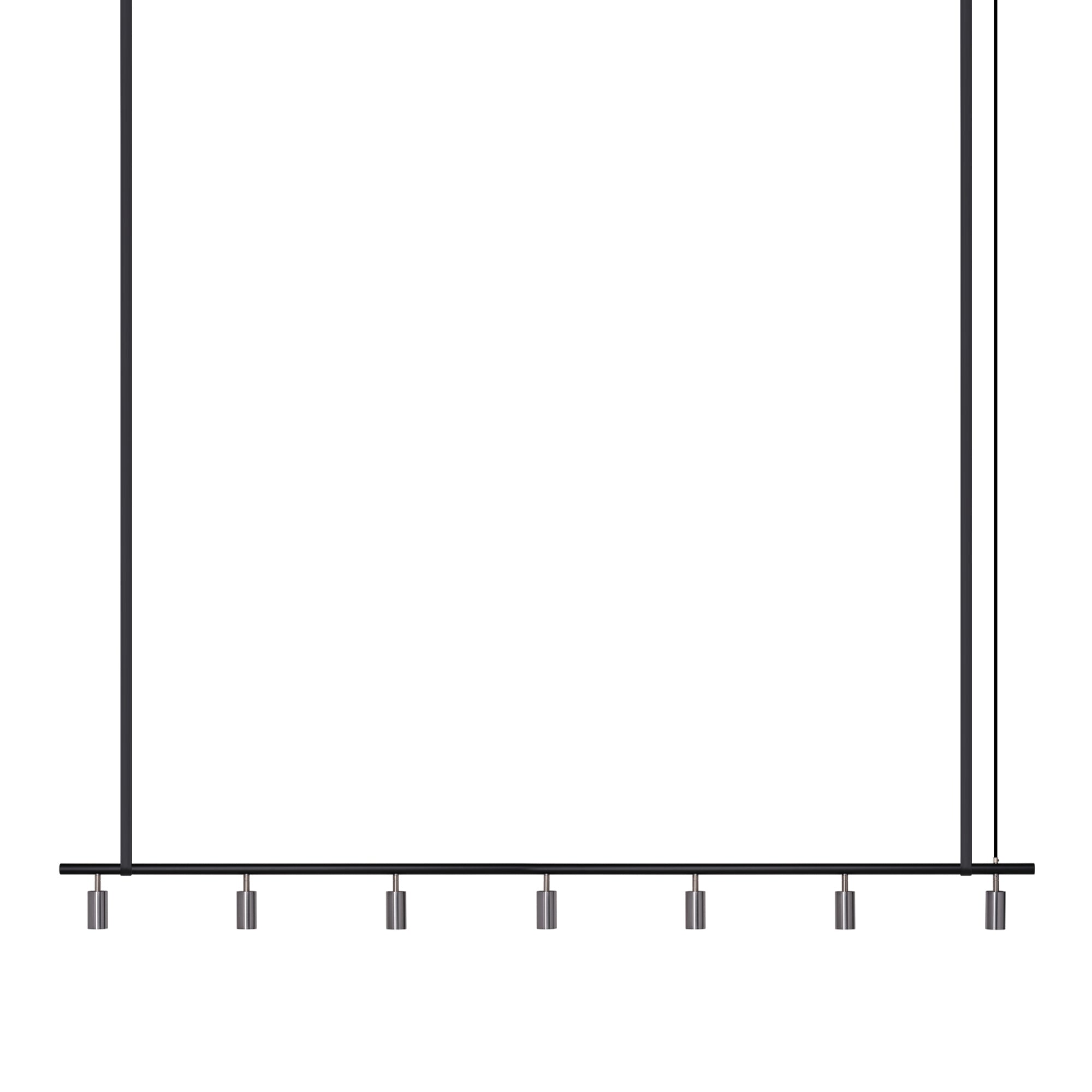 Long John Model 7 Pendant Lamp - Black/Steel/Black Leather-1