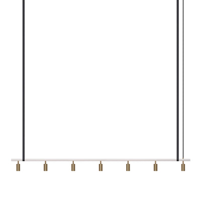 Long John Model 7 Pendant Lamp - White/Brass/Black Leather