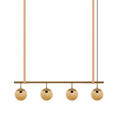 Long Lord Model 4 Pendant Lamp - Brass/Brown Glass/Nature Leather