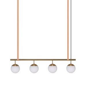 Long Lord Model 4 Pendant Lamp - Brass/Opal Glass/Nature Leather