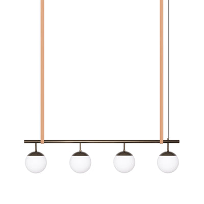 Long Lord Model 4 Pendant Lamp - Bronze/Opal Glass/Nature Leather