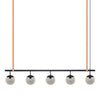 Long Lord Model 5 Pendant Lamp - Black/Smoked Glass/Nature Leather
