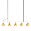Long Lord Model 5 Pendant Lamp - Brass/Brown Glass/Black Leather