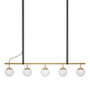 Long Lord Model 5 Pendant Lamp - Brass/Opal Glass/Black Leather