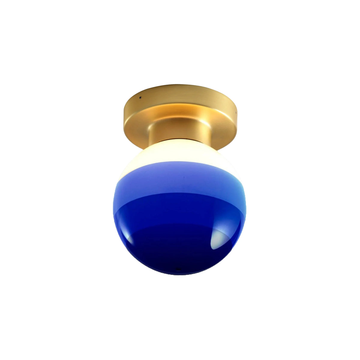 Dipping Light Wall-Ceiling Lamp – 12.5 / Metal (Brushed Brass) / Glass (Blue)-1