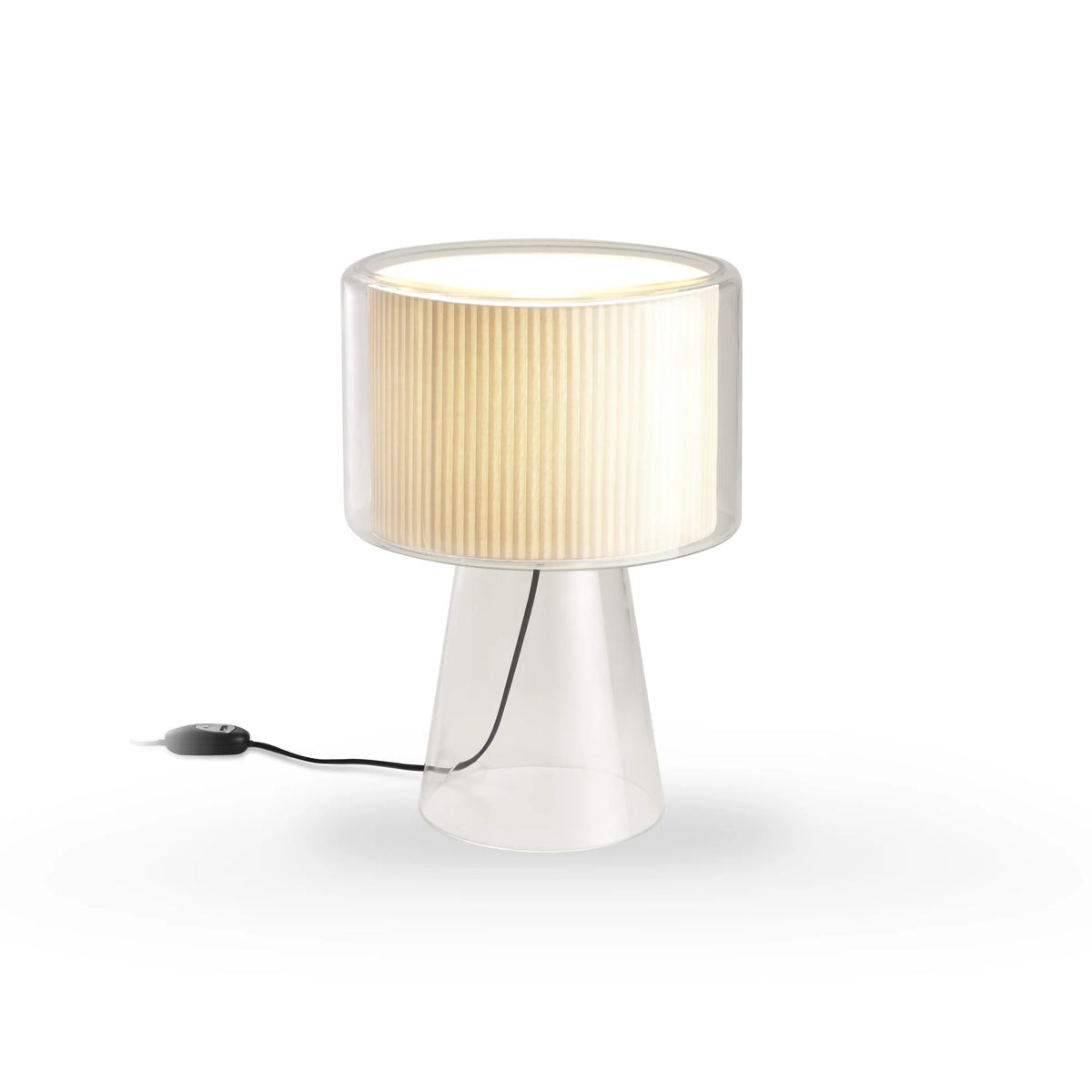 Mercer M Table Lamp - Blown Glass/Natural Cotton Ribbon
