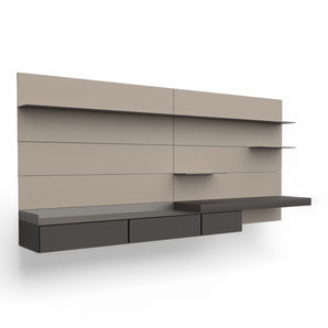 Avenue System TV Unit - Grafite Matt Lacquered