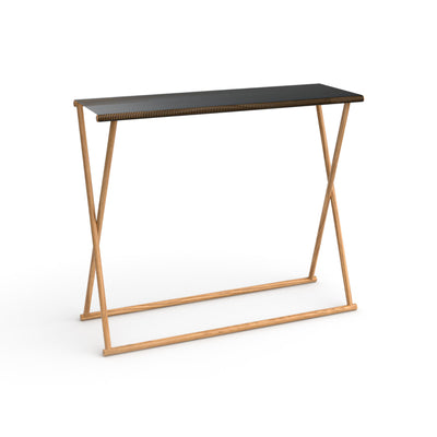 Trestle Console - Natural Oak/Black Iron