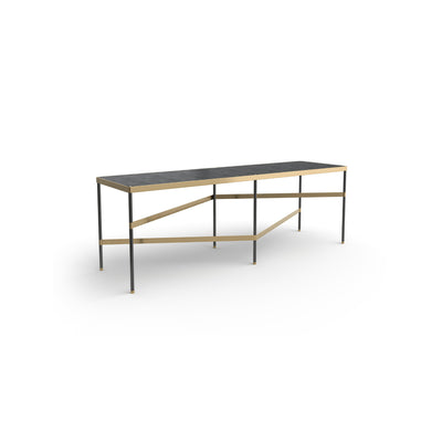 Twine 130 Bench - Matte Pewter Iron/Brass
