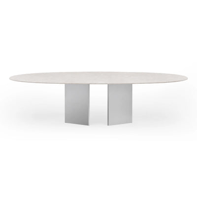 Albio TP 177 Dining Table - Mirrored/Calacatta