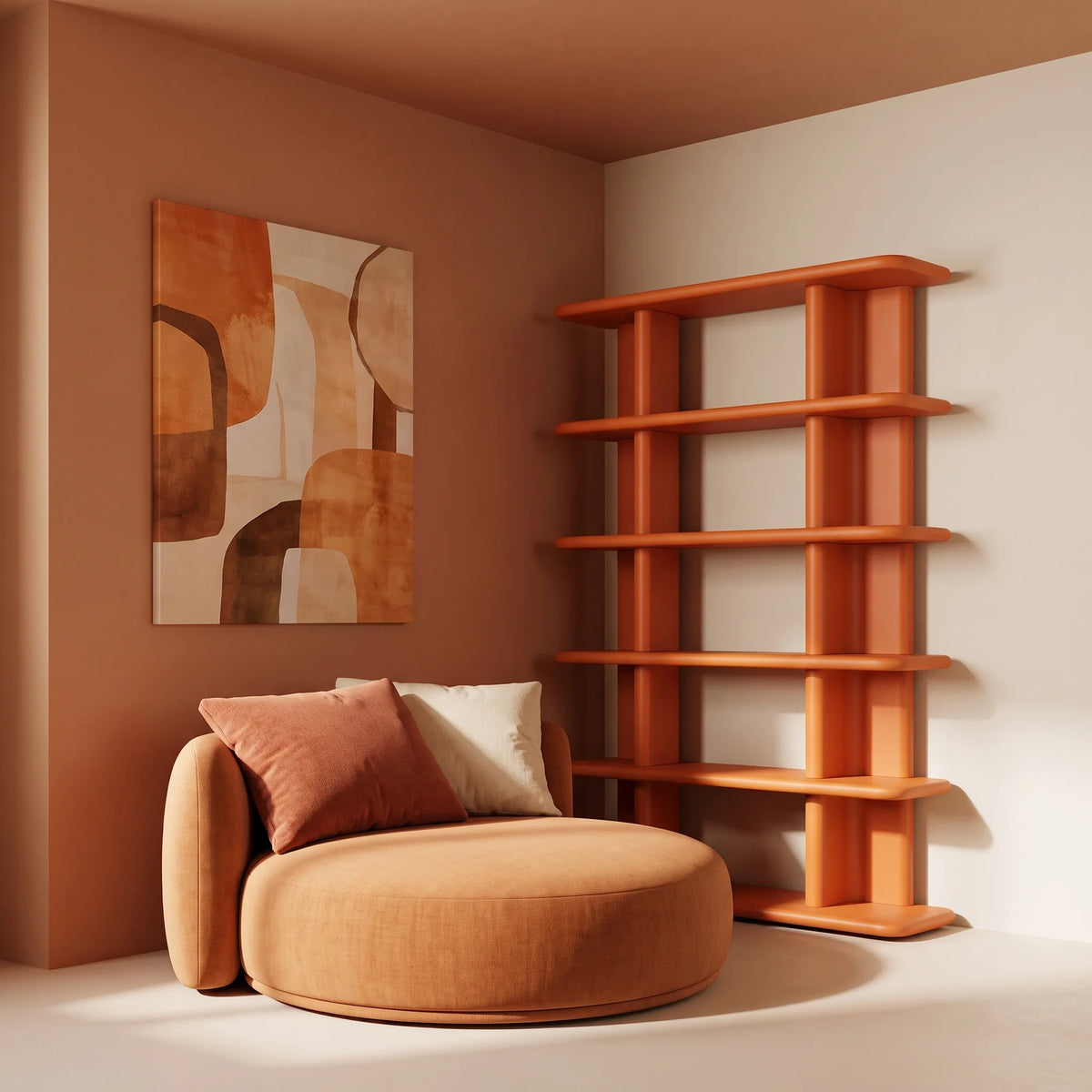 Bonbon LB 320 Bookcase - Lacquered Mattone