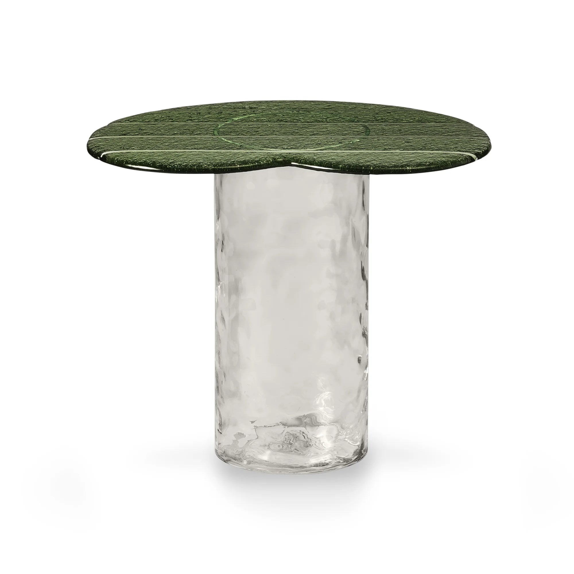 Striche TS 150 Side Table - Cristallo/Menta Cast Glass