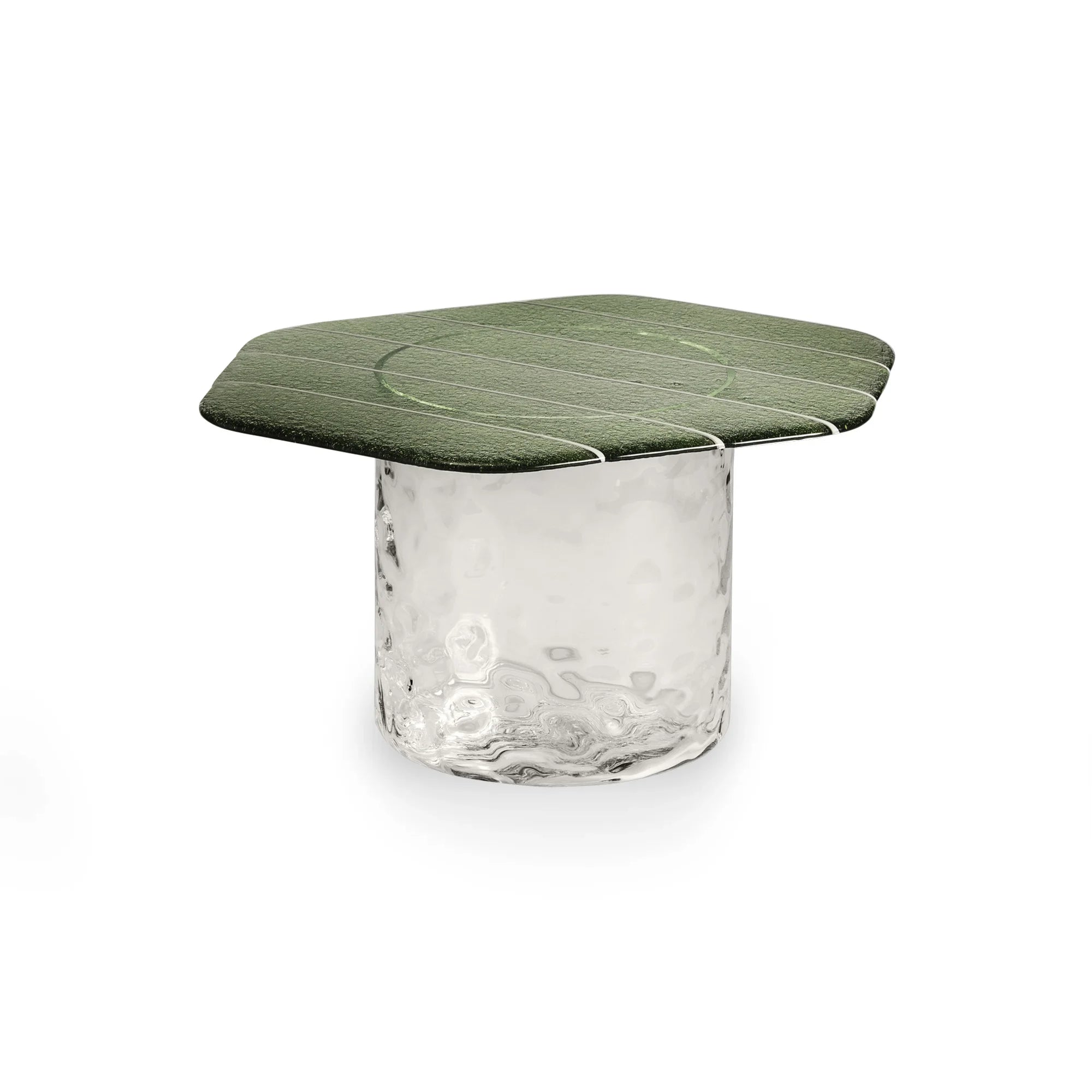 Striche TS 151 Coffee Table - Cristallo/Menta Cast Glass-1