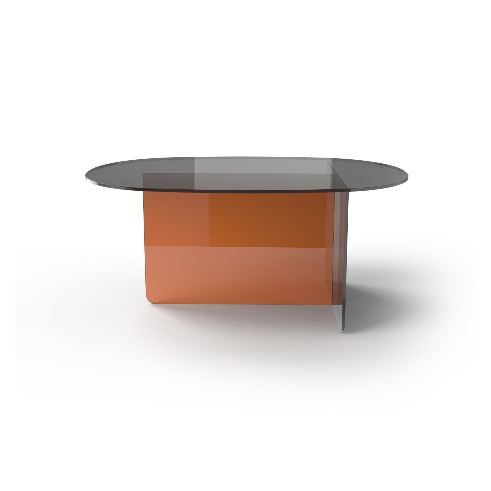 Chap TS 70 Coffee Table - Orange/Europe Grey Glass-3
