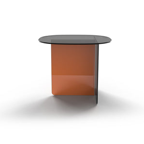 Chap TS 71 Side Table - Orange/Europe Grey Glass