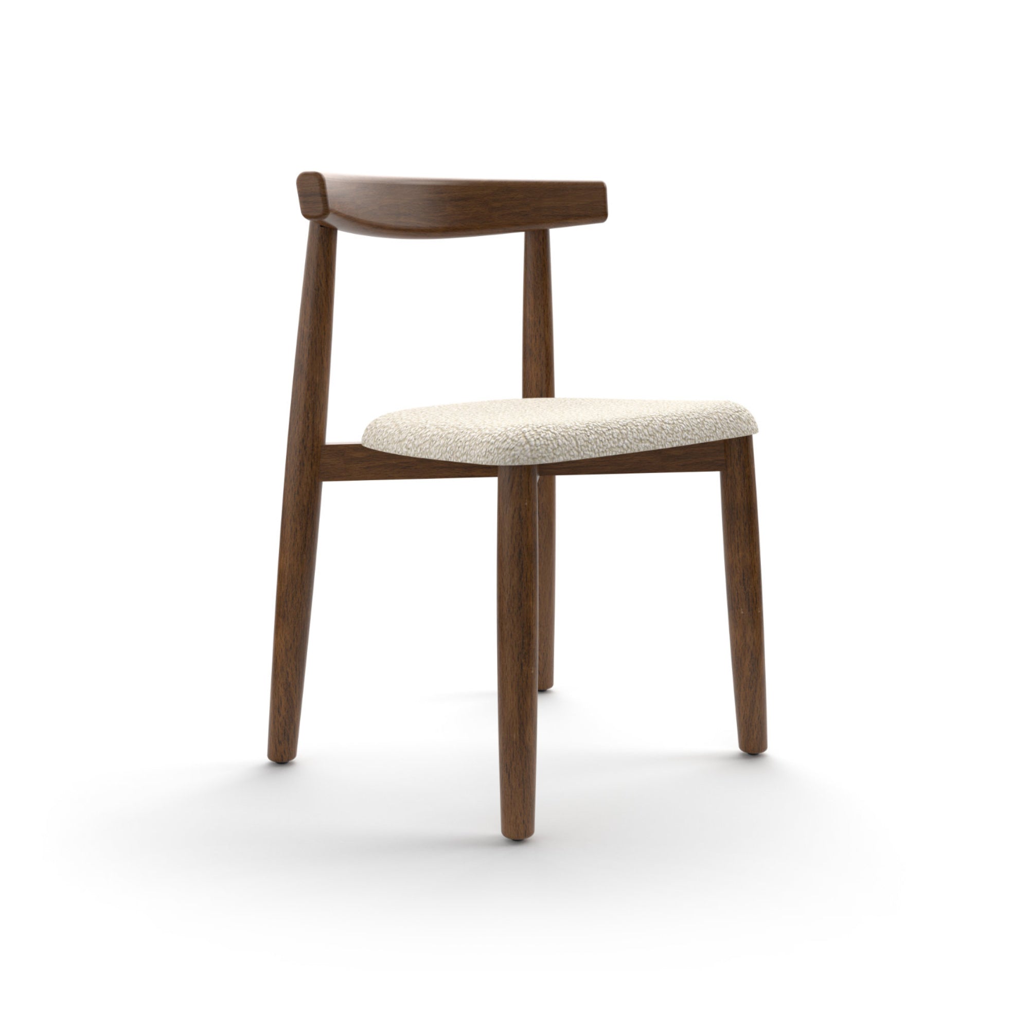 Claretta Bold SD 46 Dining Chair - Walnut/Fabric D (Cloud 01 Cream)-1