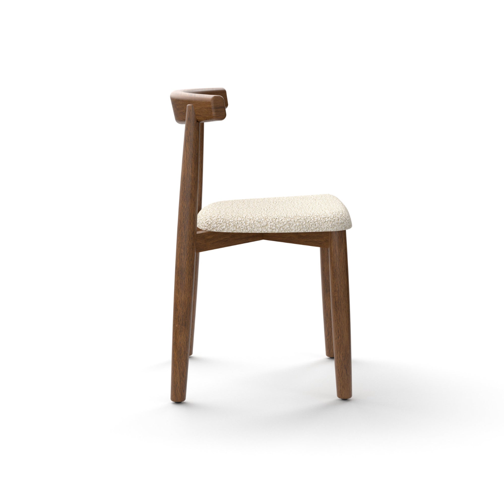 Claretta Bold SD 46 Dining Chair - Walnut/Fabric D (Cloud 01 Cream)-3