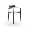 Claretta PL 45 with Armrest Dining Chair - Black Ash/Fabric A (Canva 01 Salt)