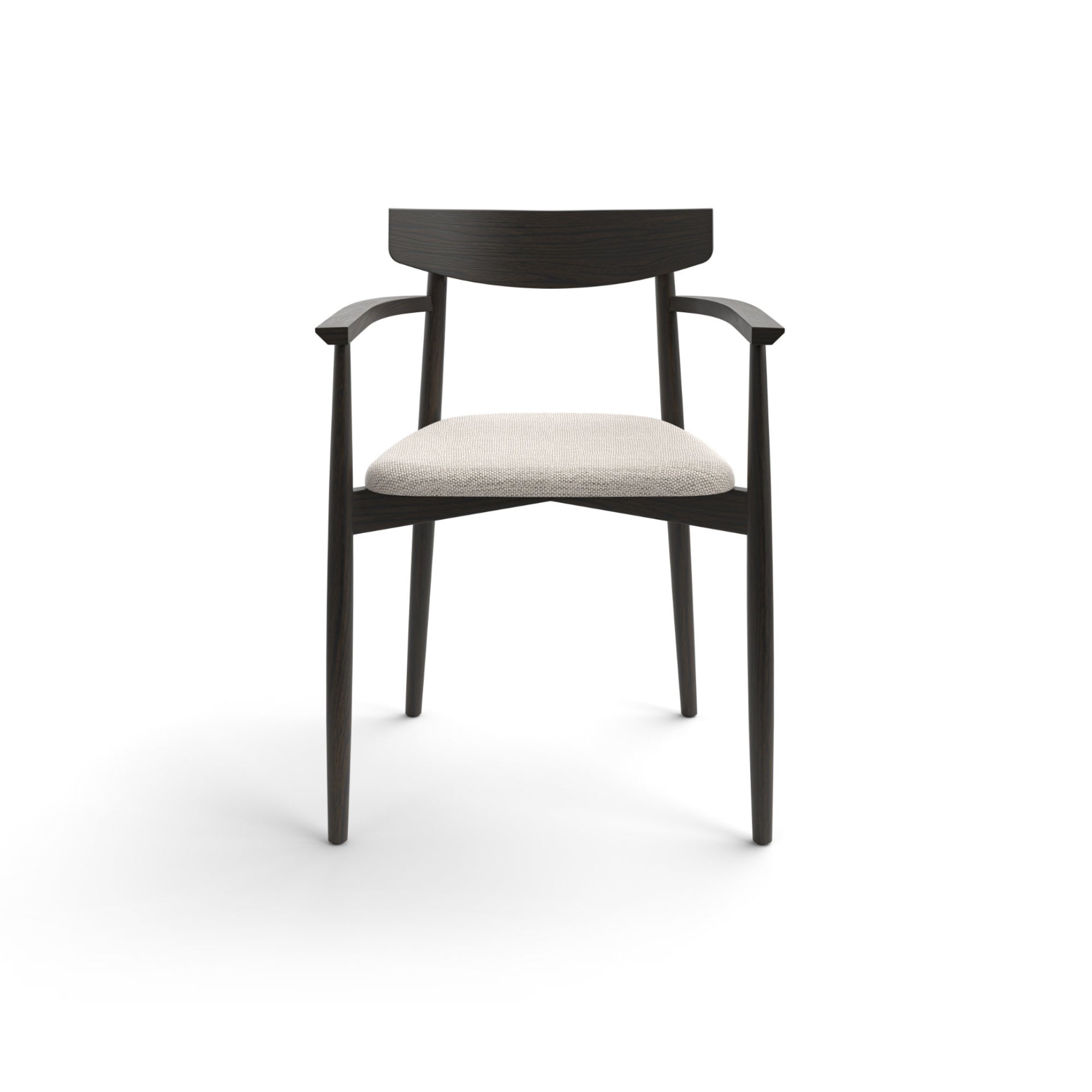 Claretta PL 45 with Armrest Dining Chair - Black Ash/Fabric A (Canva 01 Salt)