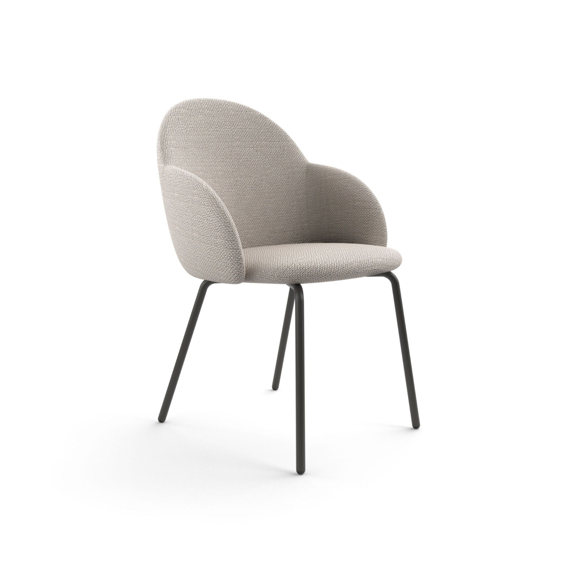 Iola PL 53 Dining Chair - Anthracite / Fabric C (Torrilana Gubbio 21 Salt and Pepper)
