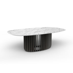 Juice TP 150 R  Dining Table - Black Ash/Statuario White