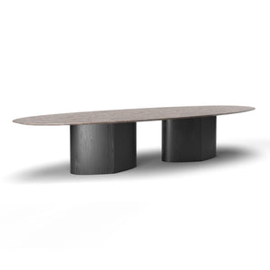 Monoplauto Maxxxi TP 40 Dining Table - Black Ash/Ceramic Emperador