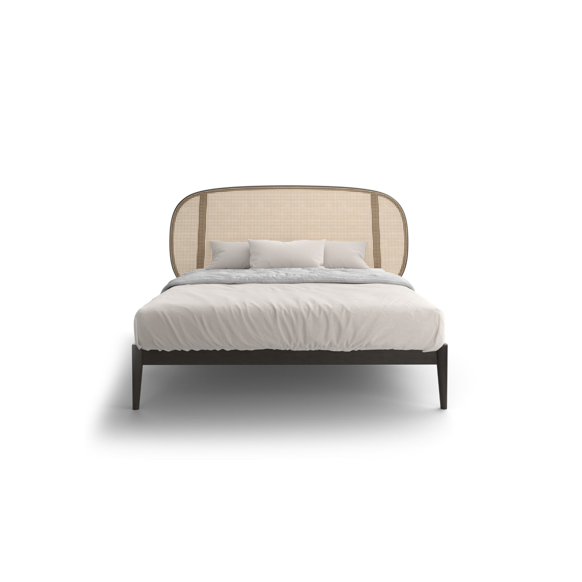 سرير Shiko Wien 160 - خشب الرماد الأسود / قش فيينا الطبيعي-3