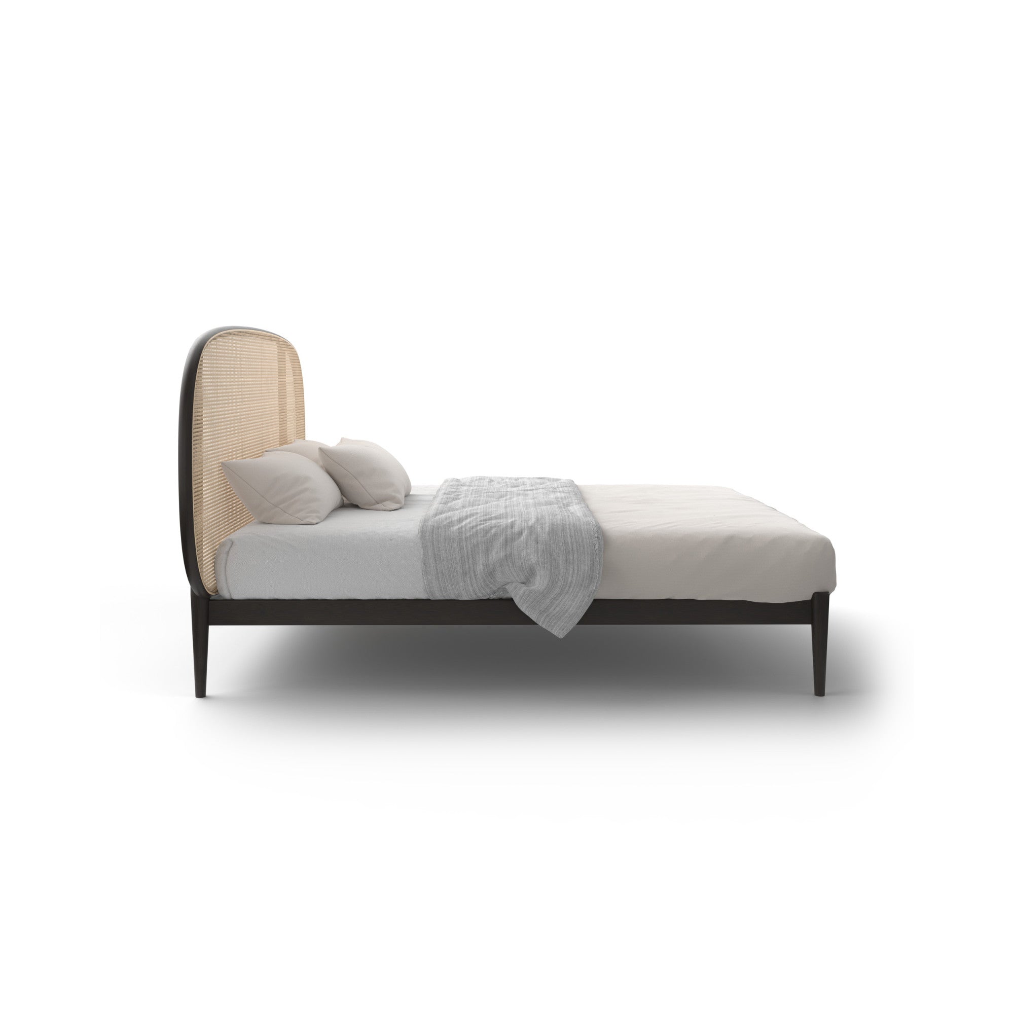 سرير Shiko Wien 160 - خشب الرماد الأسود / قش فيينا الطبيعي-5