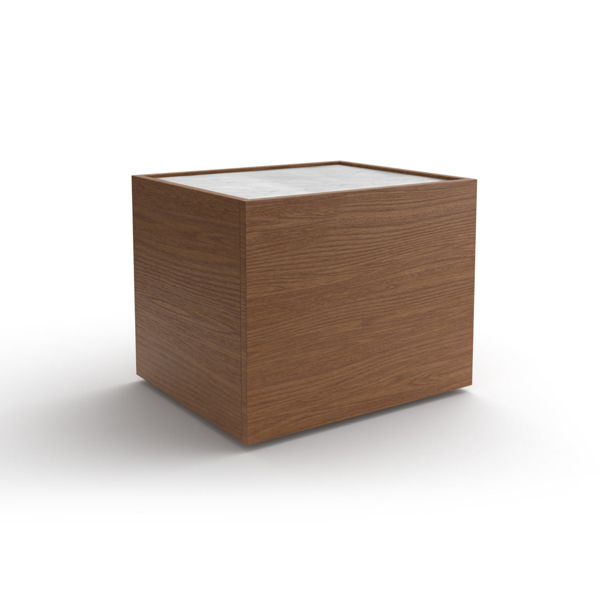 Pool Due Bedside Table – 50x43x42 / Wood (American Walnut) / Ceramic (Calacatta)-1