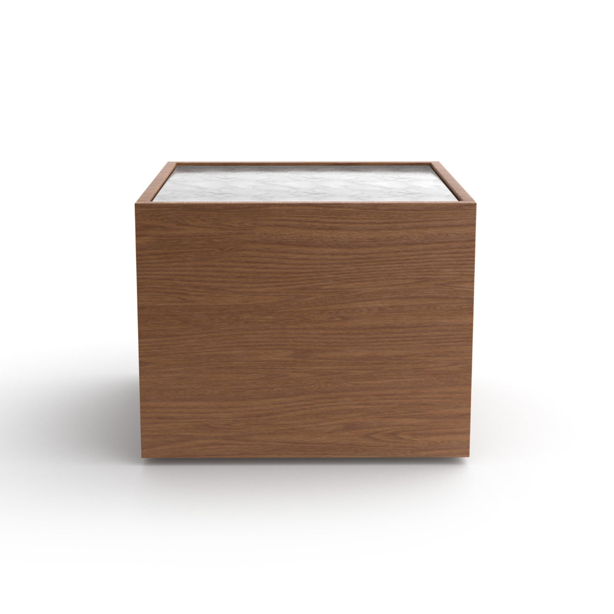 Pool Due Bedside Table – 50x43x42 / Wood (American Walnut) / Ceramic (Calacatta)-3