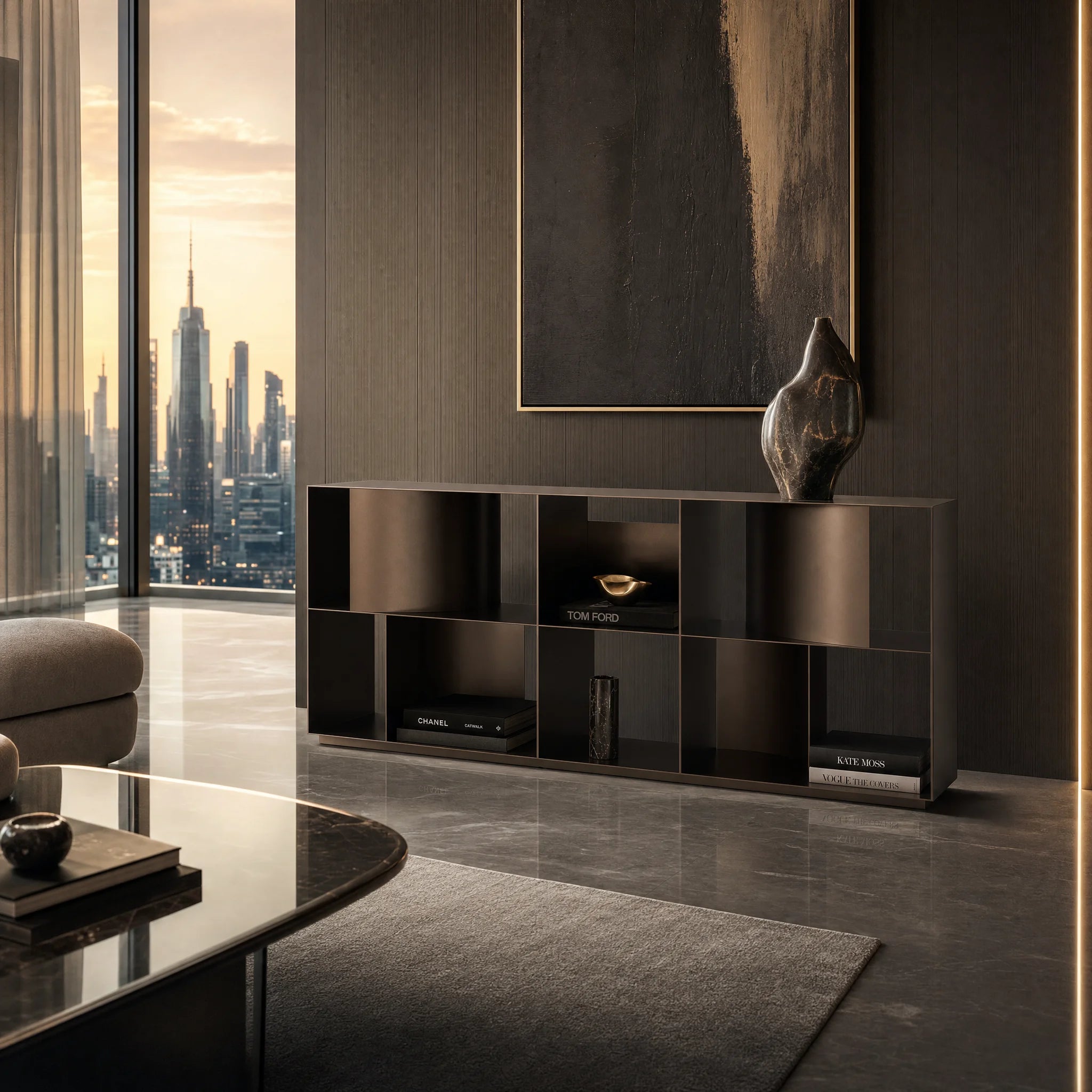 Judd Base Bookcase - Dark Bronze