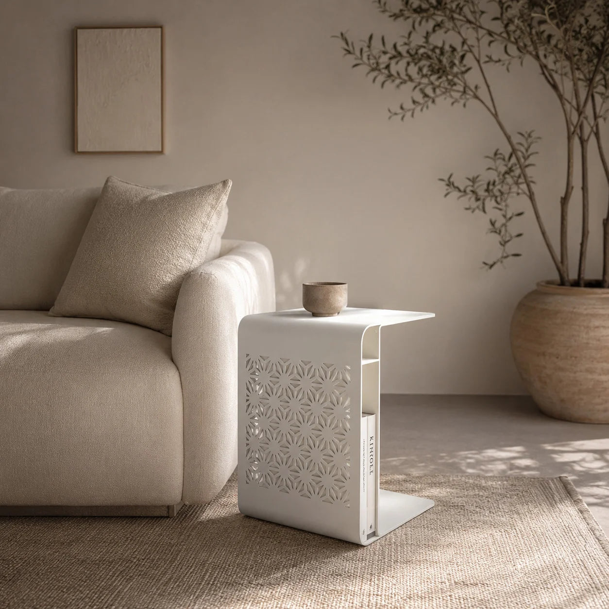 Koyo Side Table - White Steel