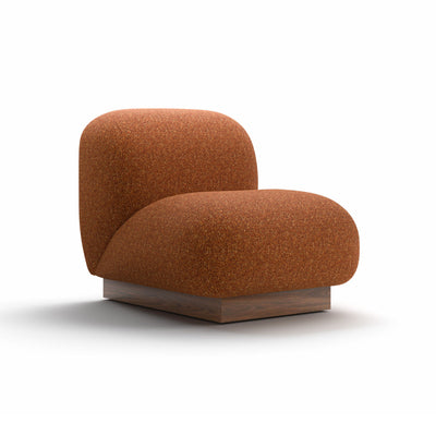 Clay CL2001 Armchair - Walnut/Rose Wood/Fabric W (Fuzzy A7105)