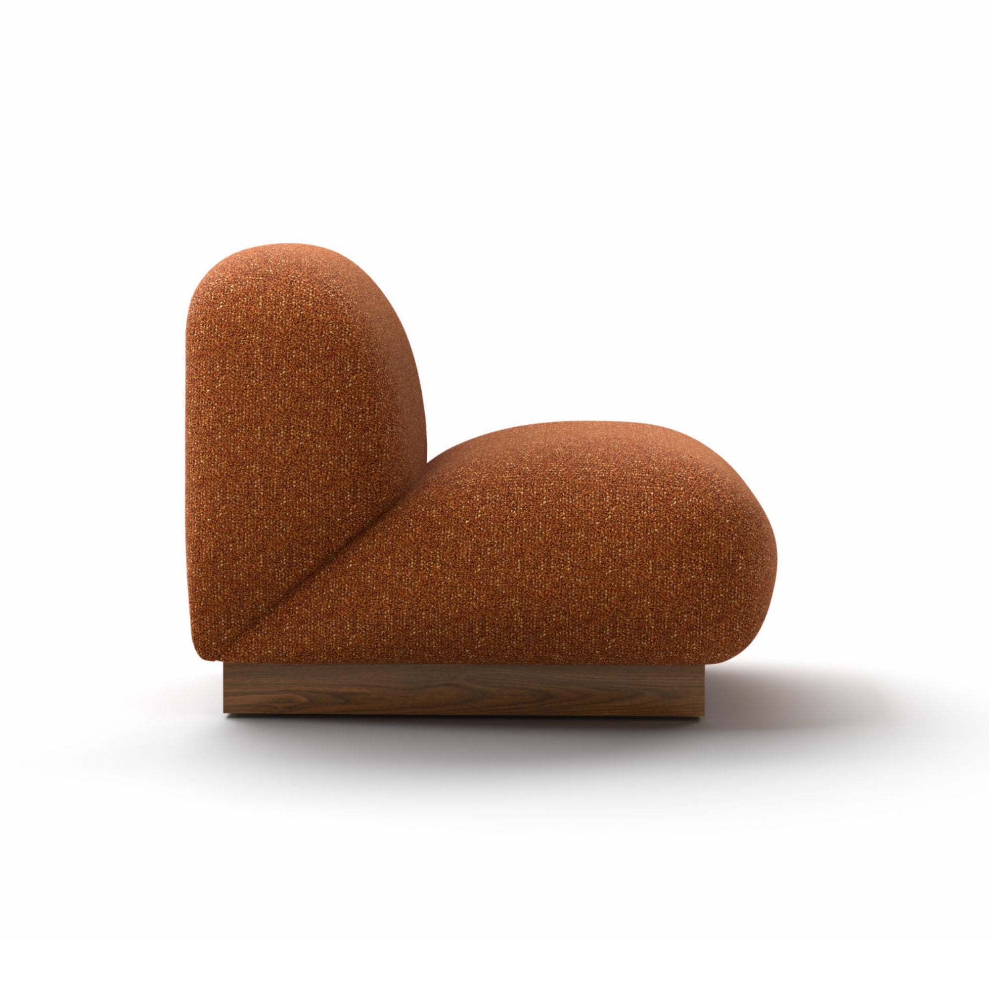 Clay CL2001 Armchair - Walnut/Rose Wood/Fabric W (Fuzzy A7105)-6