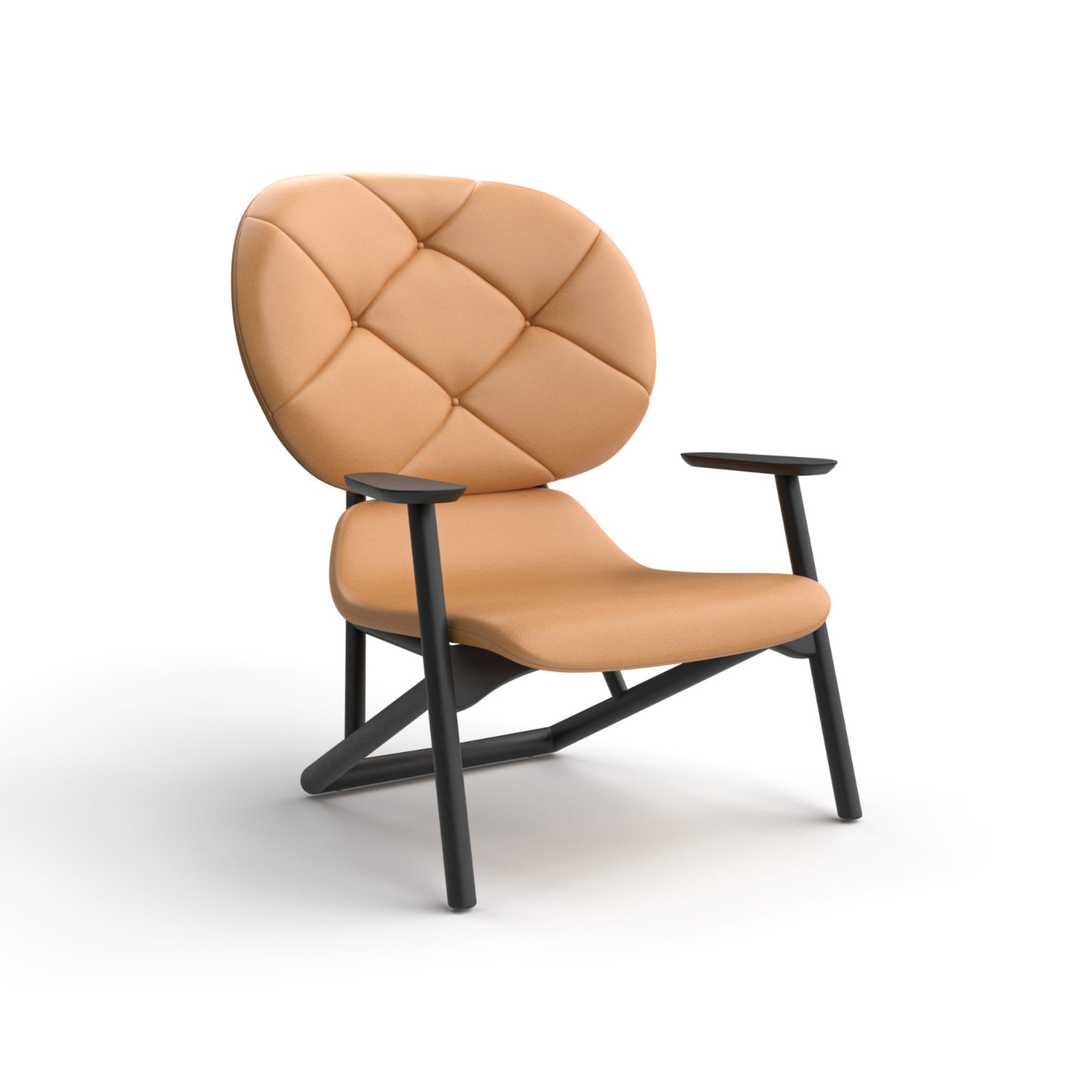 Klara Beech Armchair Button Tufted - Leather Z (B0213)-1