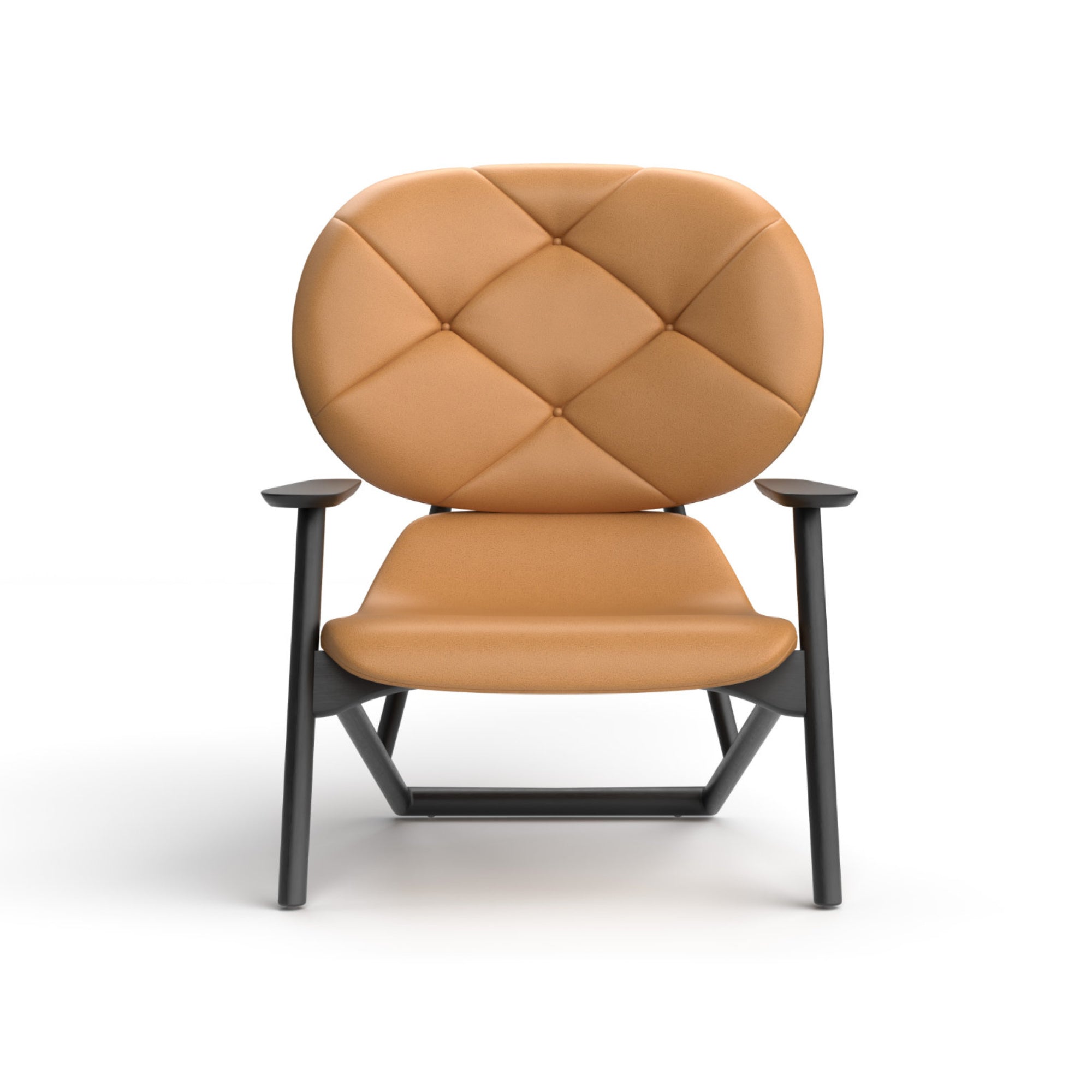Klara Beech Armchair Button Tufted - Leather Z (B0213)-3