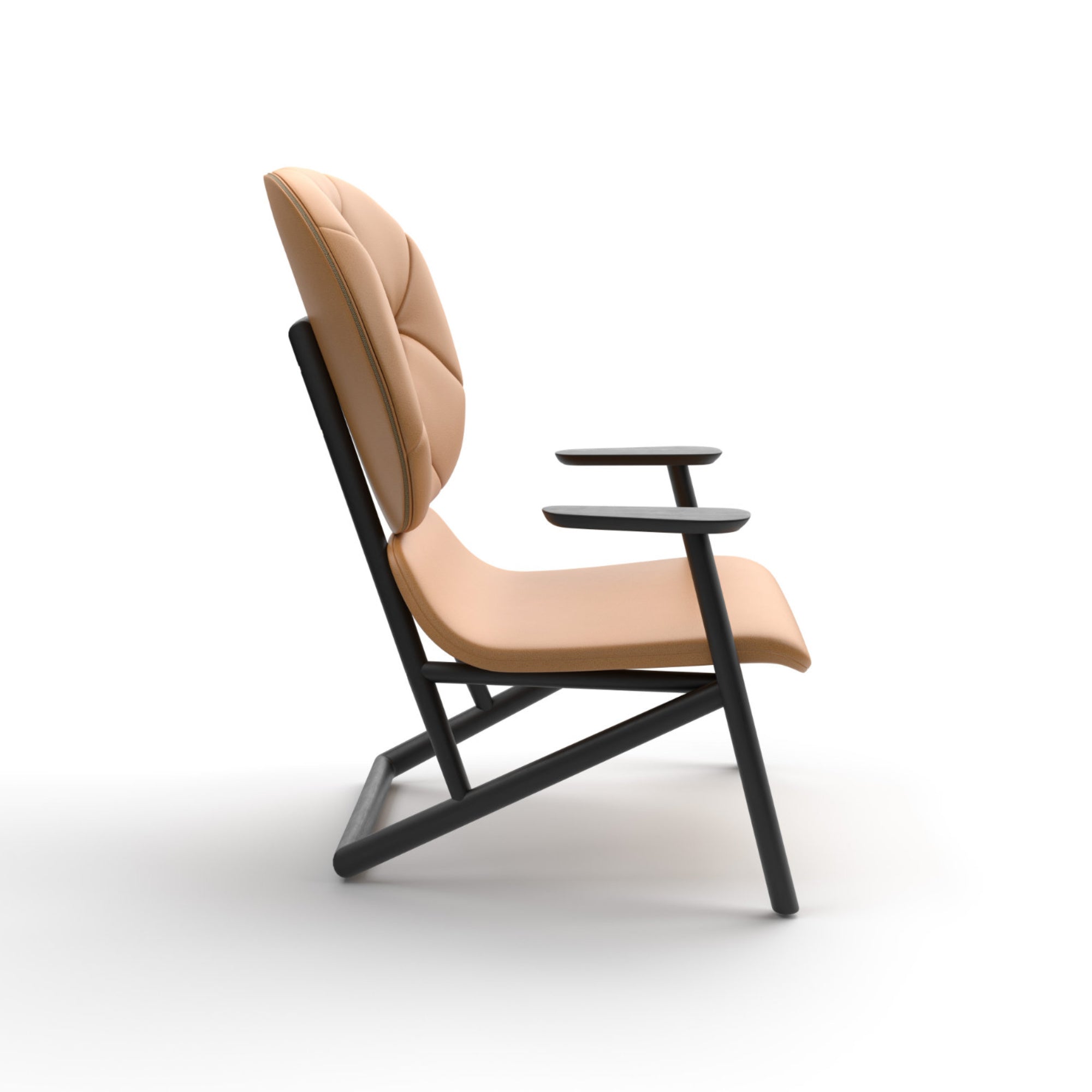 Klara Beech Armchair Button Tufted - Leather Z (B0213)-5