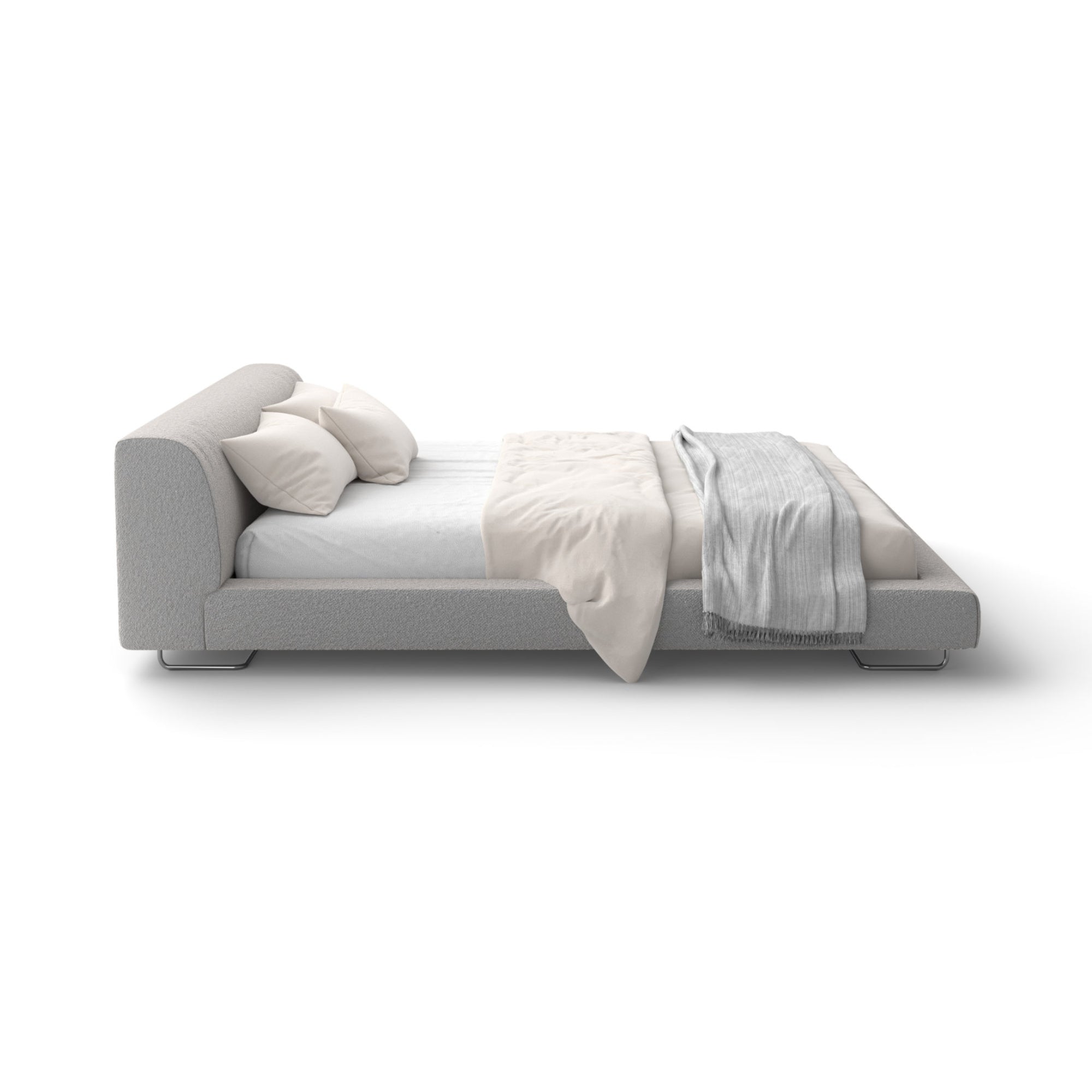 Lowland 160 Bed - Stainless Steel / Fabric S (Orsetto 01/22 Concrete Grey)-2