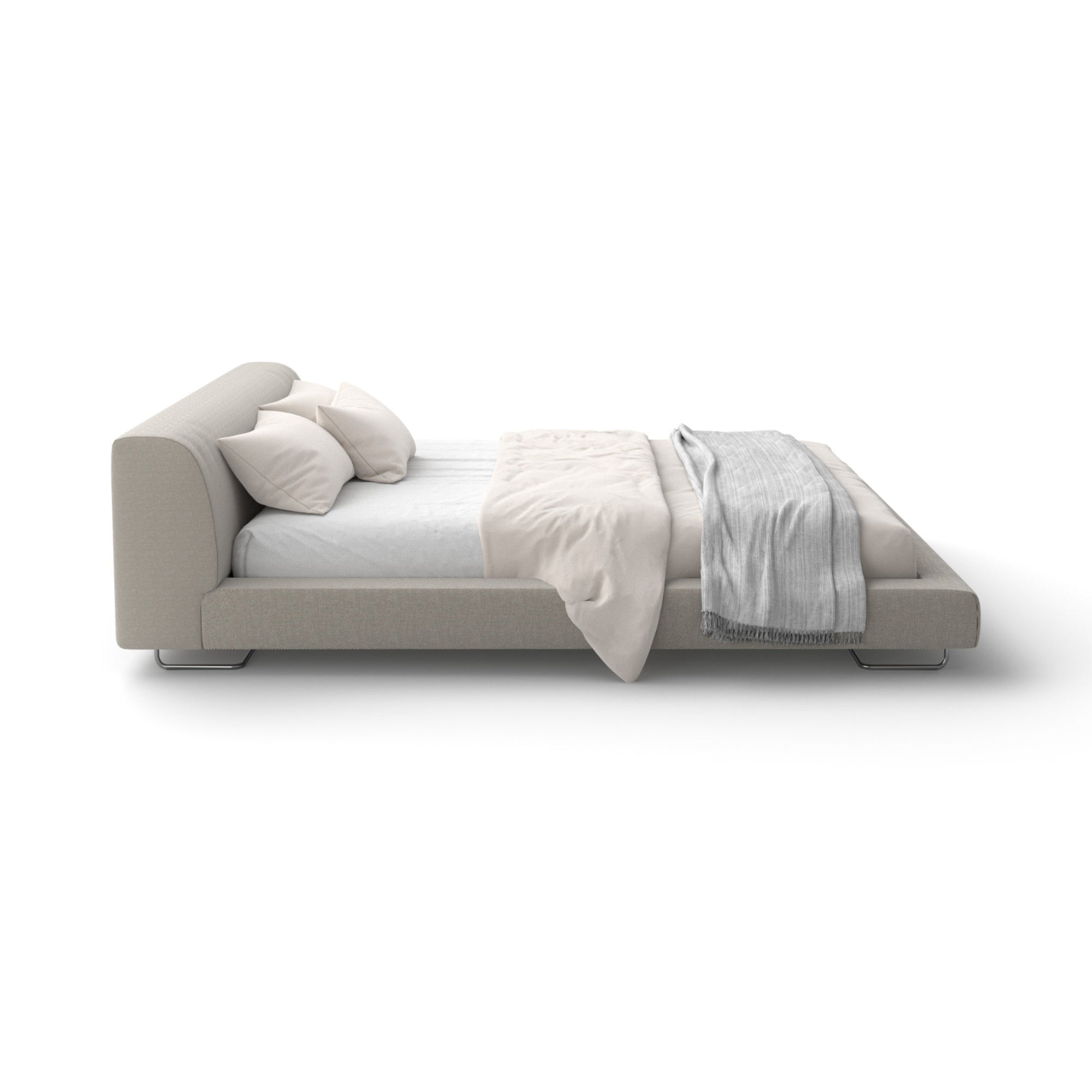 Lowland 160 Bed - Stainless Steel/Fabric W(Steelcut Trio 205)