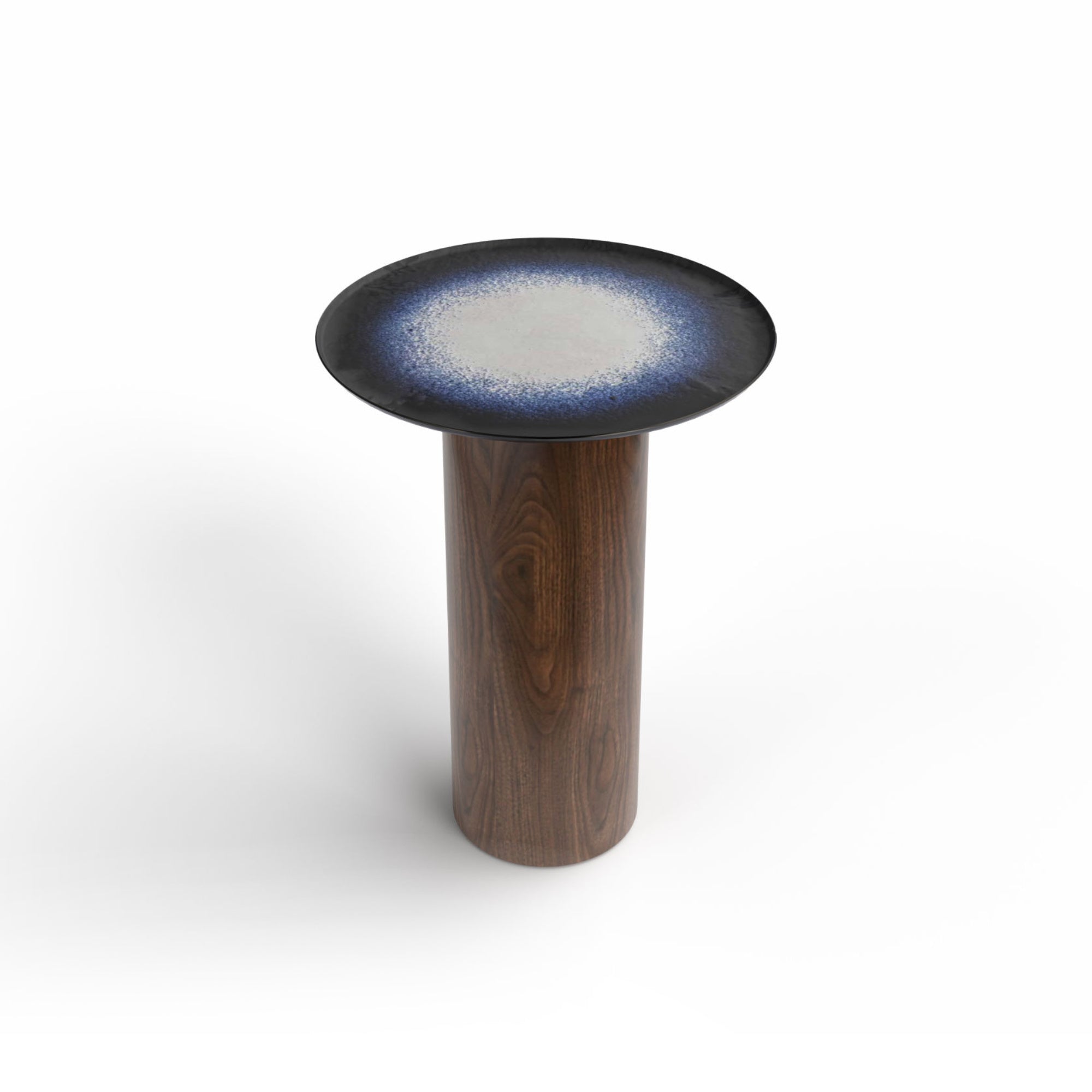 Mangiafuoco 35 Side Table - Walnut/Neptune
