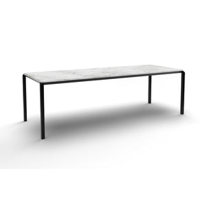 Bebop 240 Dining Table - Black/White Michelangelo Marble