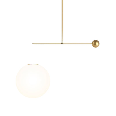 Malamata Suspension Pendant Lamp - Brushed Brass/Opal Glass