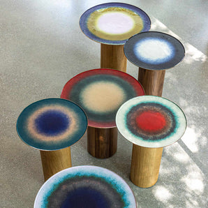Mangiafuoco 35 Side Table - Walnut/Neptune