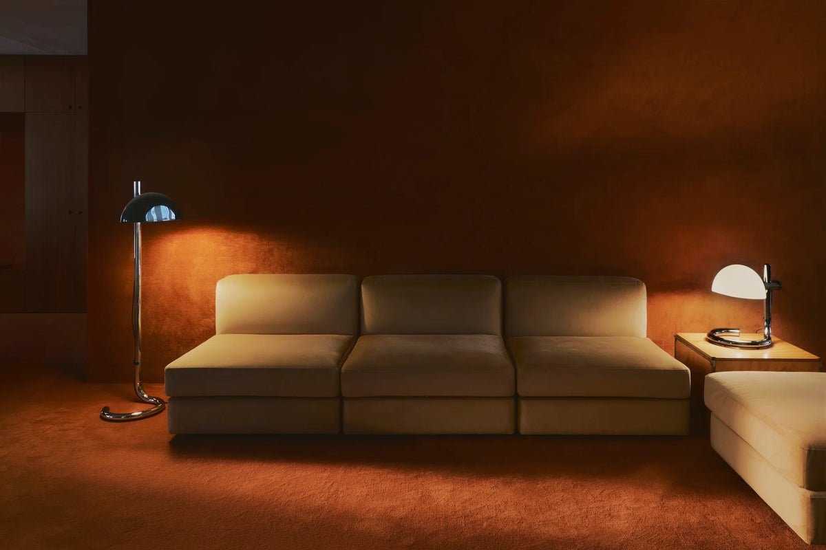 Lauro P Floor Lamp - Chromed Steel/Black-2