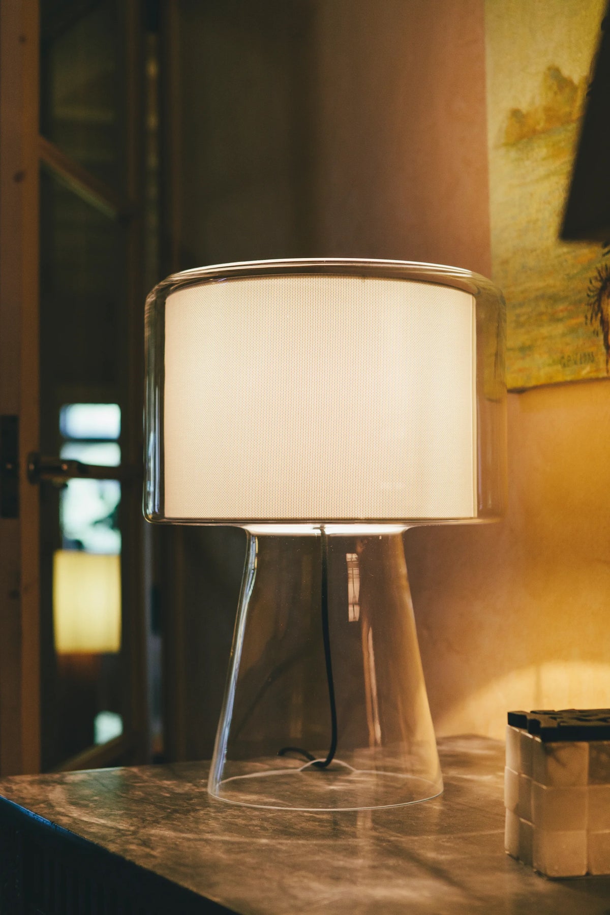 Mercer M Table Lamp - Blown Glass/Pearl White-3