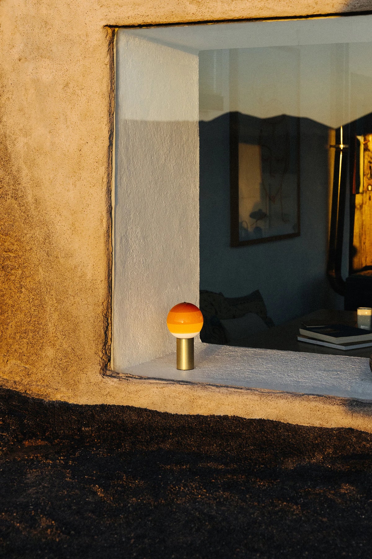 Dipping Light Portable Table Lamp - Brushed Brass/Burgundy-2