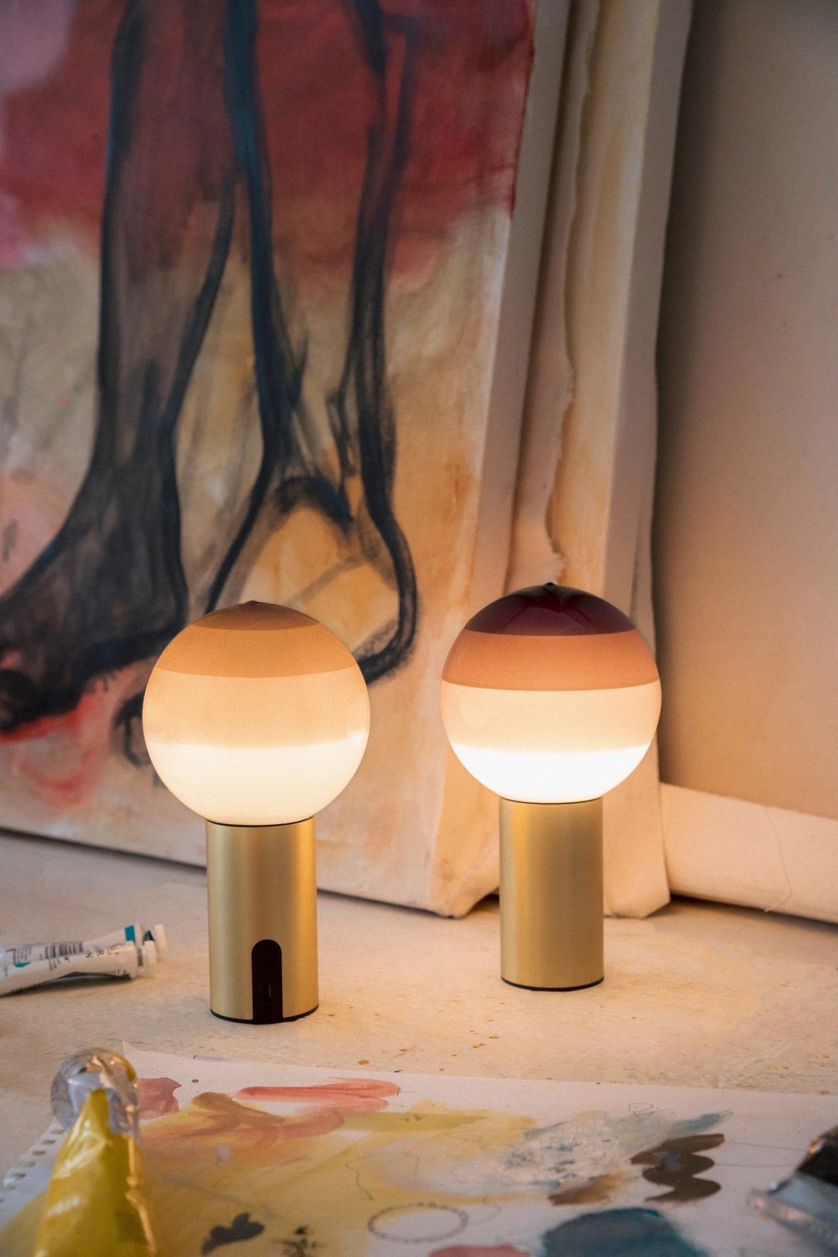 Dipping Light Portable Table Lamp - Brushed Brass/Chocolate-3