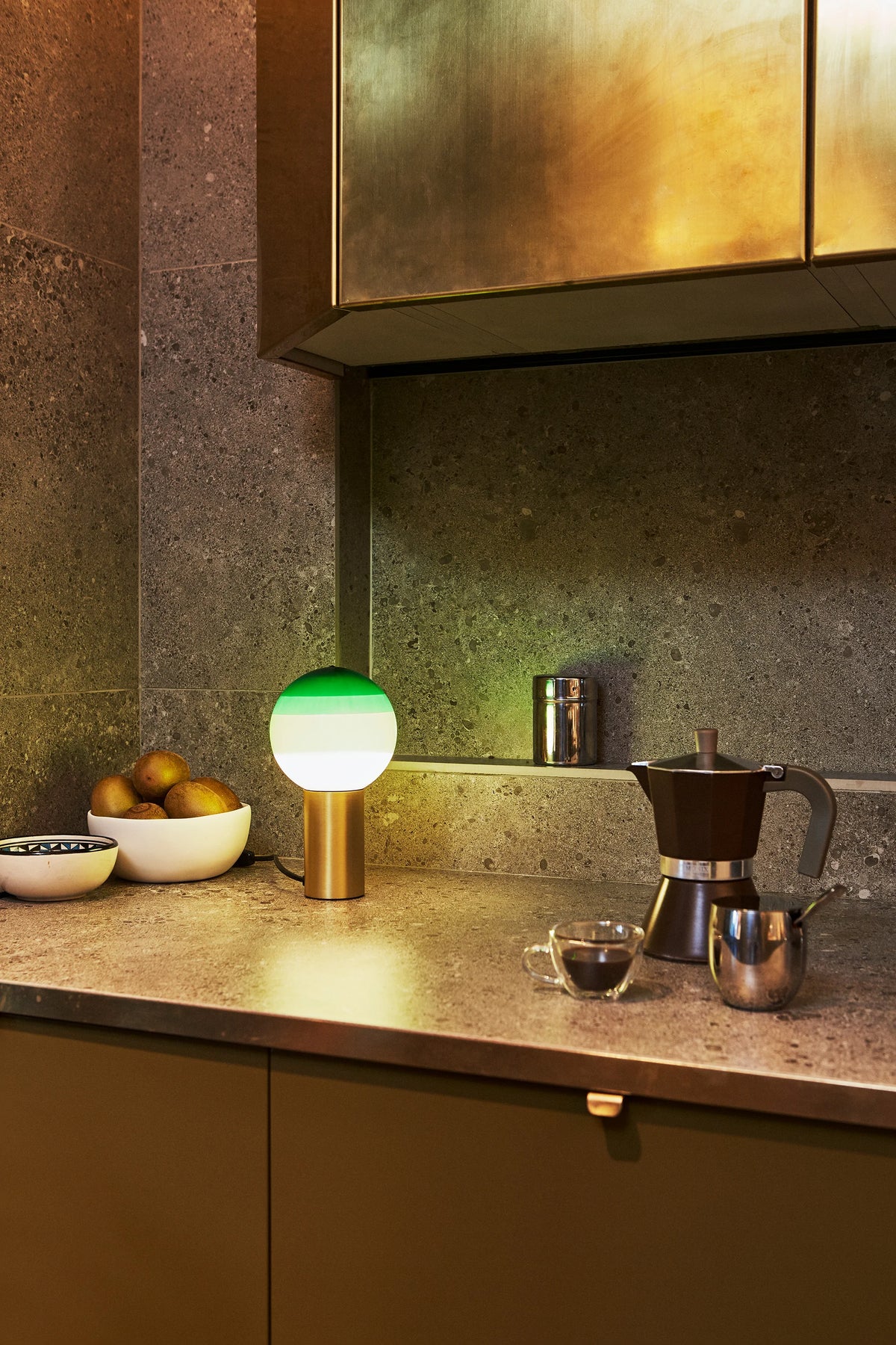 Dipping Light Table Lamp - Brushed Brass/Green-3